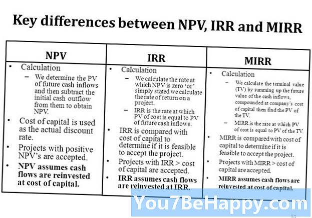 Ero IRR: n ja NPV: n välillä